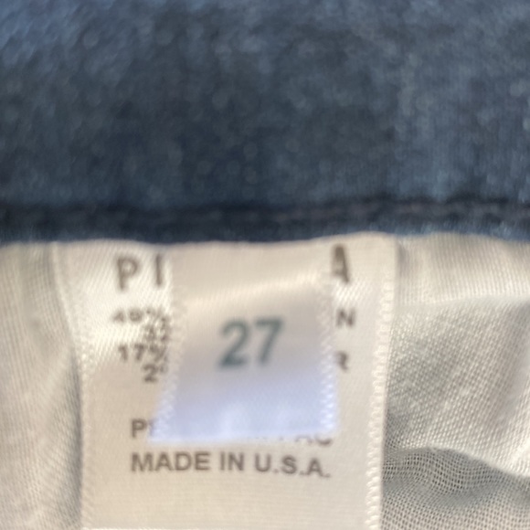 Pistola Shark Bite Raw Distressed Hem Skinny Dark Wash High Waist Ankle Jeans - Picture 10 of 15